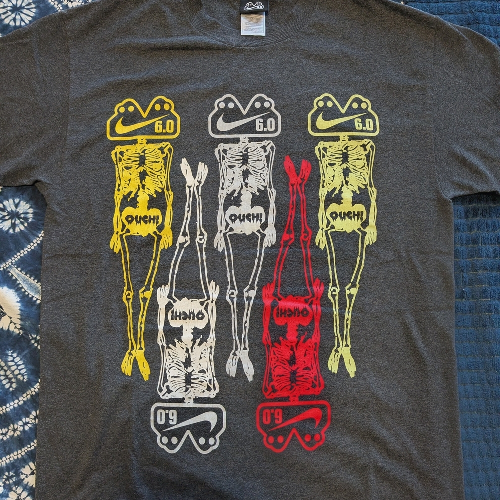 Nike 6.0 Graphic T-Shirt with Skeleton Design Size Large Jordan